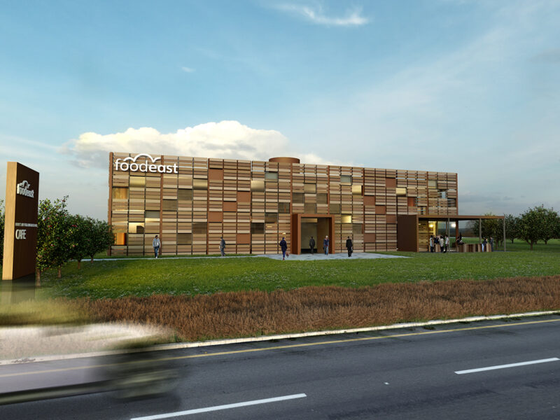 An artist’s impression of Foodeast centre of excellence for food, beverage and agri-tech innovation.
