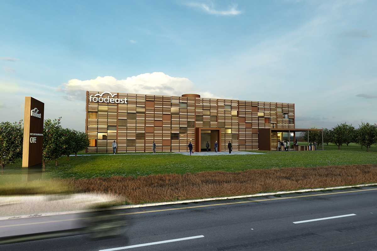 An artist’s impression of Foodeast centre of excellence for food, beverage and agri-tech innovation.