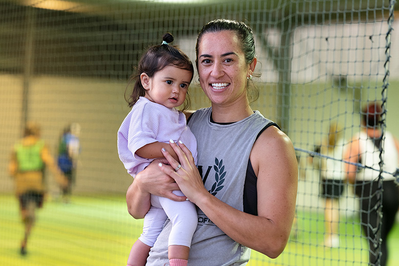 Candis Timms and daughter Wavey at Weston Sports. Photo: Florence Charvin